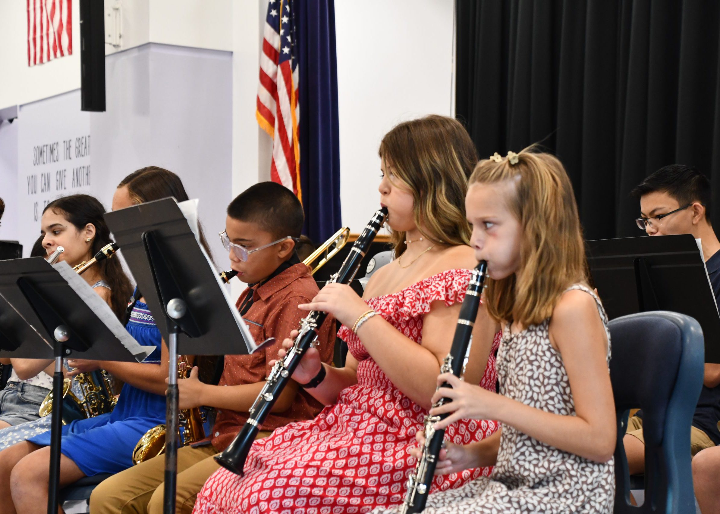 Middle school woodwinds play at Summer Band Concert