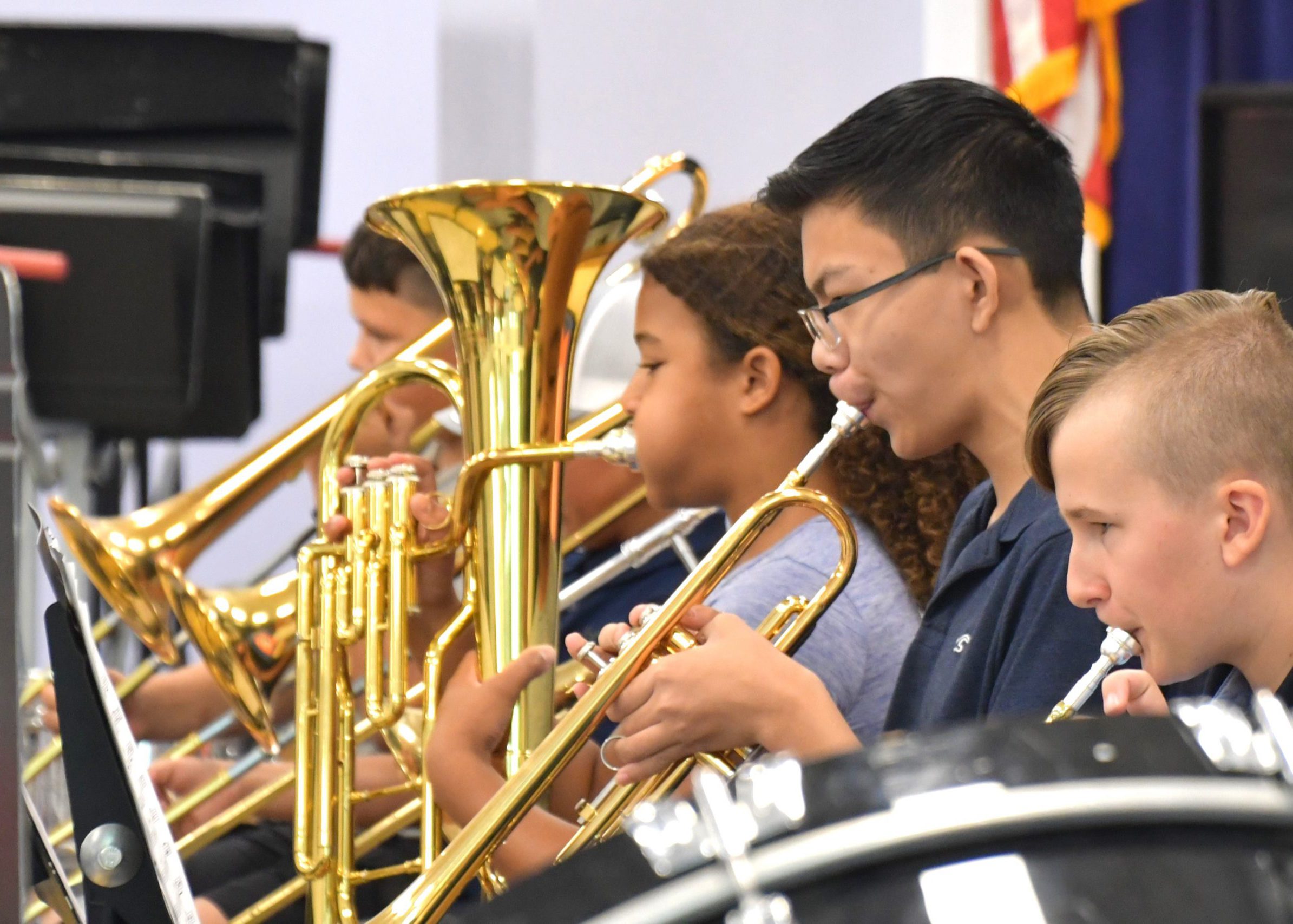 Middle school brass plays at Summer Band Concert