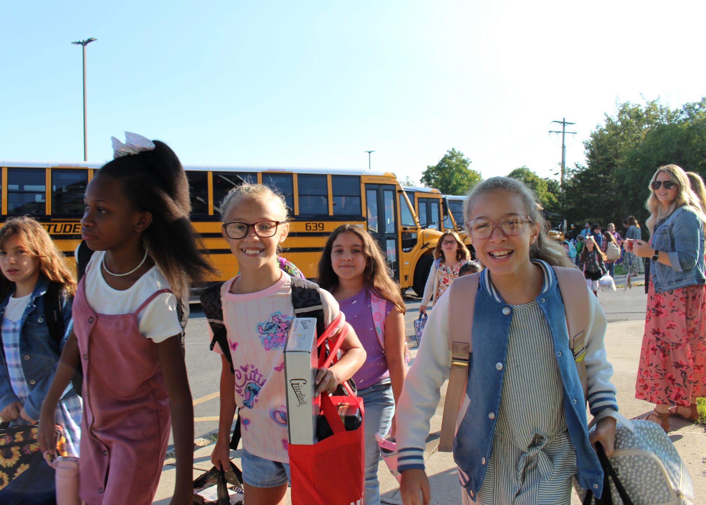 students walk in on the first day