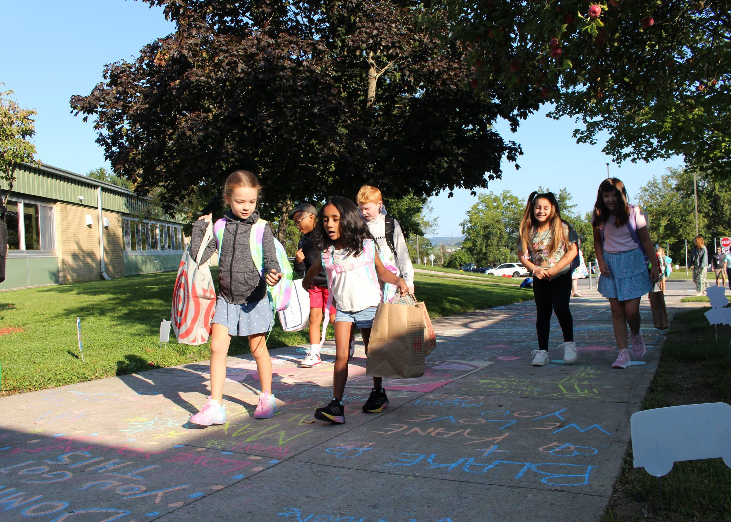 students walk in on the first day