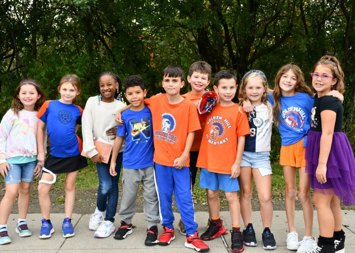 Students dress in Golden Hill colors/apparel for spirit day