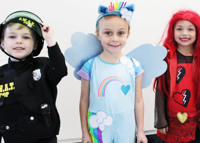 students dressed for costume parade