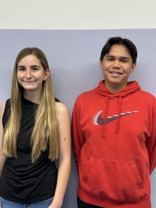 Two students pose for photo in recognition of All County selection