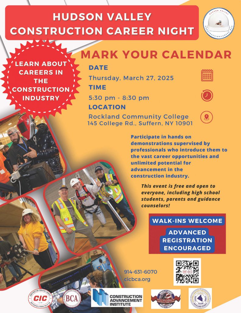 Construction career night flyer - text on page