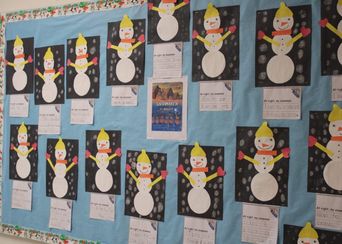 Student winter bulletin board